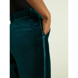 REISS PARISA Teal Velvet Flared Suit Trousers